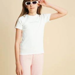 VERO MODA GIRL Bright White Typographic Regular Fit T-Shirt-picture-19