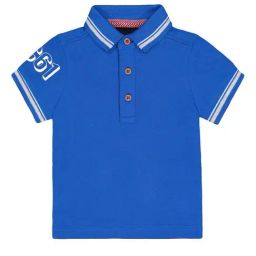Mothercare Kids Blue Printed Polo T-Shirt-image-71