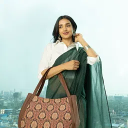 ZOUK Jodhpur Damask Brown Printed Luna Shoulder Bag image 2