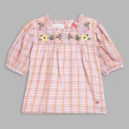 Blue Giraffe Kids Multicolor Checks Top-image-91