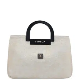 Esbeda White Textured Medium Handbag-22
