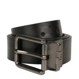 Tommy Hilfiger Black Leather Reversible Belt for Men-image-22