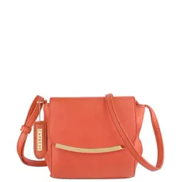 Caprese Orange Solid Medium Sling Handbag-image-41