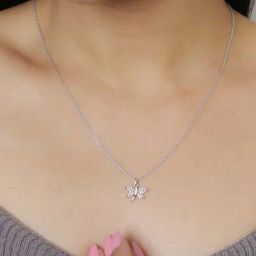 Ornate Jewels 92.5 Sterling Silver Butterfly Pendant with Chain for Women-image-67