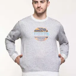 Club York Grey Melange Regular Fit Round Neck Printed Sweatshirt-picture-25