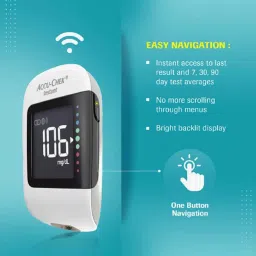 Accu Chek Instant Glucometer with 10 Test Strips (White) image 2