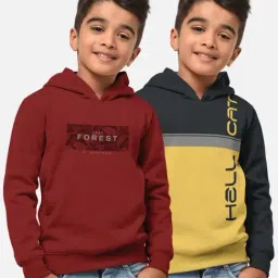 HELLCAT Red & Grey Printed Full Sleeves T-Shirt (Pack Of 2)-image-37
