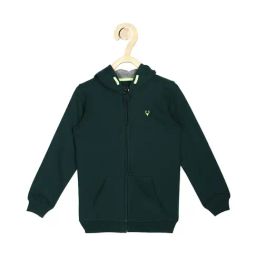 allen solly junior Allen Solly Kids Green Solid Full Sleeves Hoodie-picture-9