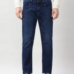 Peter England Navy Cotton Regular Fit Jeans-picture-49