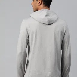 ALCIS Light Grey Slim Fit Hooded Sweatshirt image 2