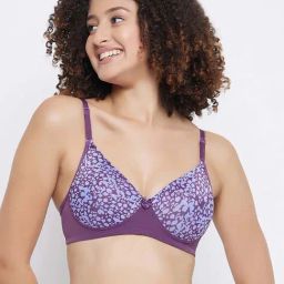 Clovia Purple Printed Non-Wired Full Coverage Push-up Bra-image-21
