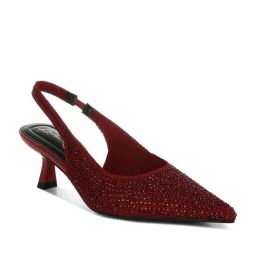 London Rag Women's Burgundy Sling Back Stilettos-image-74
