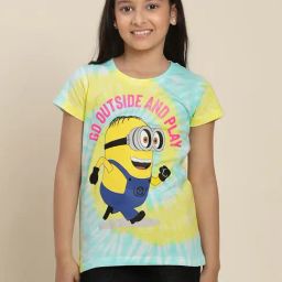 Kidsville Minions Printed Multicolor Regular Fit T-Shirt For Girls-image-71