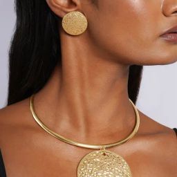 Joker & Witch Eleni Gold Necklace & Earring Set for Women-image-23