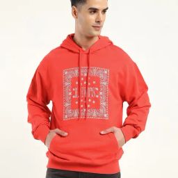 Levi's Red Cotton Regular Fit Printed Hooded Sweatshirt-image-16