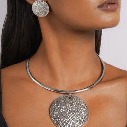 Joker & Witch Eleni Silver Necklace & Earring Set for Women-33