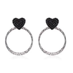 crash.club by CKC 925 Sterling Silver Heart Shaped Eardrops for Women-picture-31