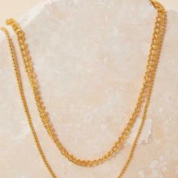 Accessorize London Real Gold-Plated Gold Z Ball Chain Layer Necklace-image-69