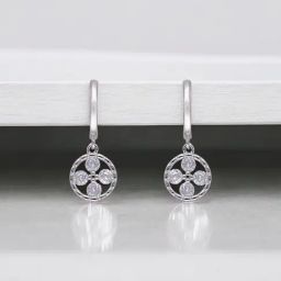 crash.club by CKC 925 Sterling Silver Harmony Circle Diamond Earrings for Women-picture-1