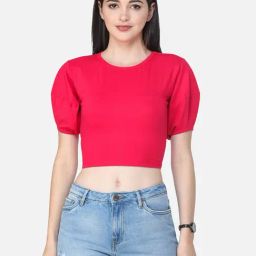 Scorpius Dark Pink Regular Fit Crop Top-image-72