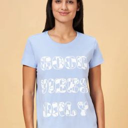 Dreamz by Pantaloons Powder Blue Cotton Graphic Print T-Shirt-picture-31