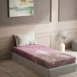 DDecor Pink Cotton 150 TC Single Size Bedsheet With Pillow Cover-image-1