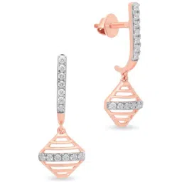 Malabar Gold and Diamonds 18k Rose Gold Drop Earrings-picture-10