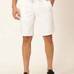 Thomas Scott Men White Slim Fit Linen Cotton Shorts-picture-24