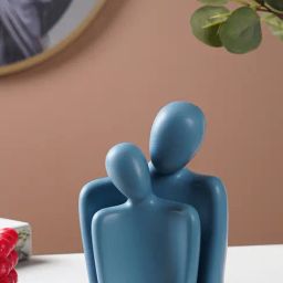 The Artment Decorative Human Set of 2 Sclupture Blue Polyresin Showpiece Figurine-image-3