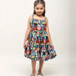 Biglilpeople Girls Mutlicolor Printed Dresses-picture-27