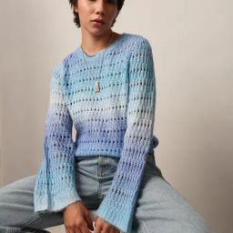 Only Blue Self Design Pullover-picture-28