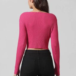 Only Fuchsia Regular Fit Crop Pullover image 2