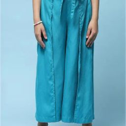BIBA Girls Light Blue Solid Pants-image-62
