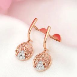Malabar Gold and Diamonds 18k Rose Gold Drop Earrings-23