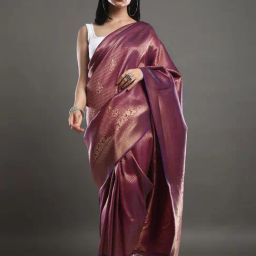 Saree Mall Purple Woven Saree With Unstitched Blouse-image-50