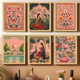 Art Street Beige Synthetic Wood Wall Art-12