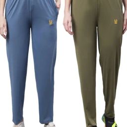 Vimal Jonney Blue & Green Cotton Track Pants - Pack Of 2-image-58