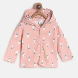 MINIKLUB Kids Peach Printed Full Sleeves Jacket-image-77