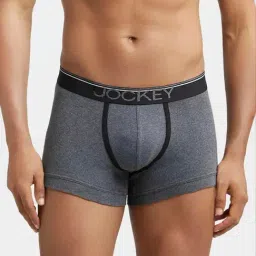 Jockey 8015 Charcoal Super Combed Cotton Rib Trunks with Ultrasoft Waistband-picture-36