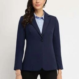 Fablestreet Navy Single Breasted Blazer-picture-32