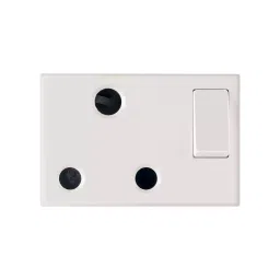 Legrand Indian Standard Socket with Shutter Myrius Classic White 16 Amp 3 Module, 6792 26-32