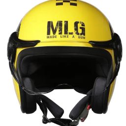 Royal Enfield Yellow Hard Polycarbonate Plastic Jet Mlg Open Face Helmet-image-8