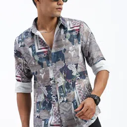 SHOWOFF Men Premium Slim Fit Opaque Printed Casual Shirt-image-74