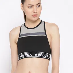 Reebok Women Black & Grey Colourblocked Workout MYT Bralette DU4816-picture-21