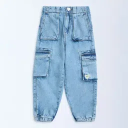 HOP Kids by Westside Blue Mid-Rise Jogger-Style Jeans-picture-43