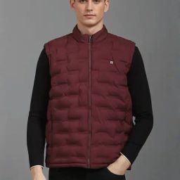 Louis Philippe Black Regular Fit Quilted Reversible Jacket-image-50