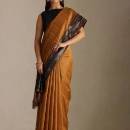 Soch Mustard Tussar Woven Design Saree With Unstitched Blouse Piece-image-93