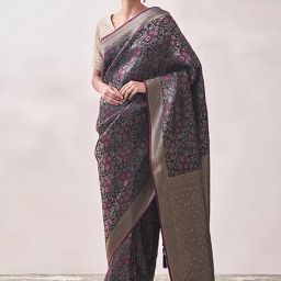 Mohey Purple Woven Saree With Unstitched Blouse-image-40