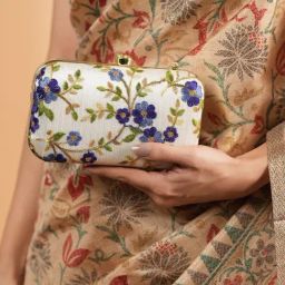 Gaurapakhi Cream Embroidered Clutch-12