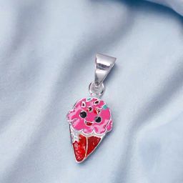 Taraash 925 Sterling Silver Pink Enamel Ice Cream Cone Pendant for Kids & Girls-image-50